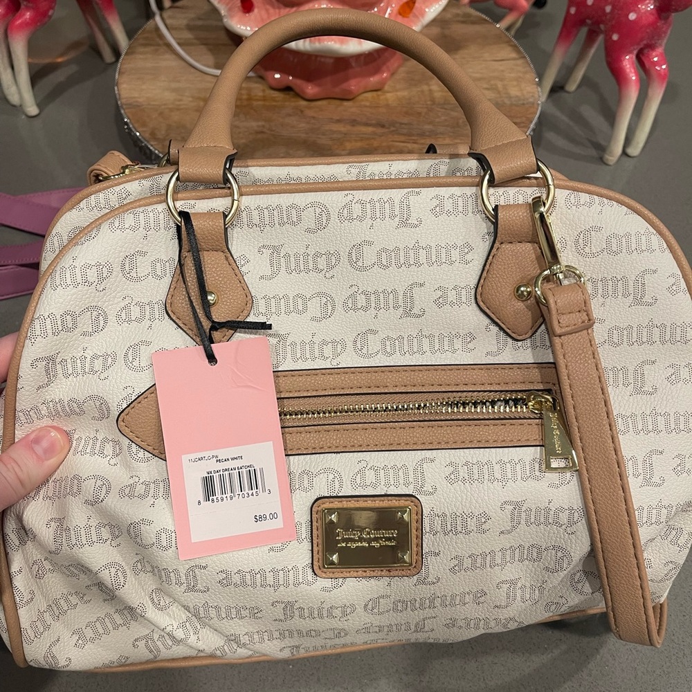 NWT Juicy Couture Cream and Beige Satchel Crossbody